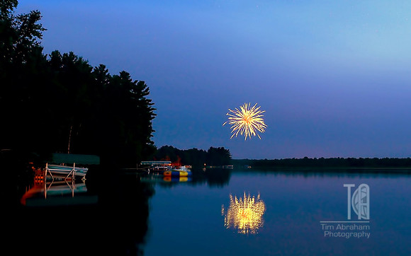 Photo-a-Day. Day 248. The Last of the Fireworks on Round Lake.. (August 2012)